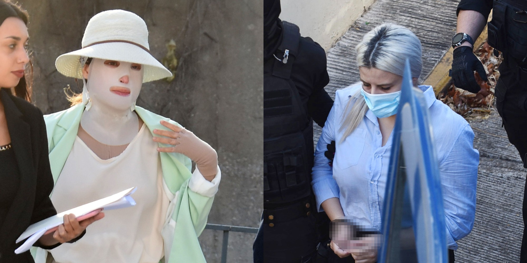 Επίθεση με βιτριόλι: Στο δικαστήριο έφθασαν η Ιωάννα Παλιοσπύρου και η Έφη Κακαράντζουλα