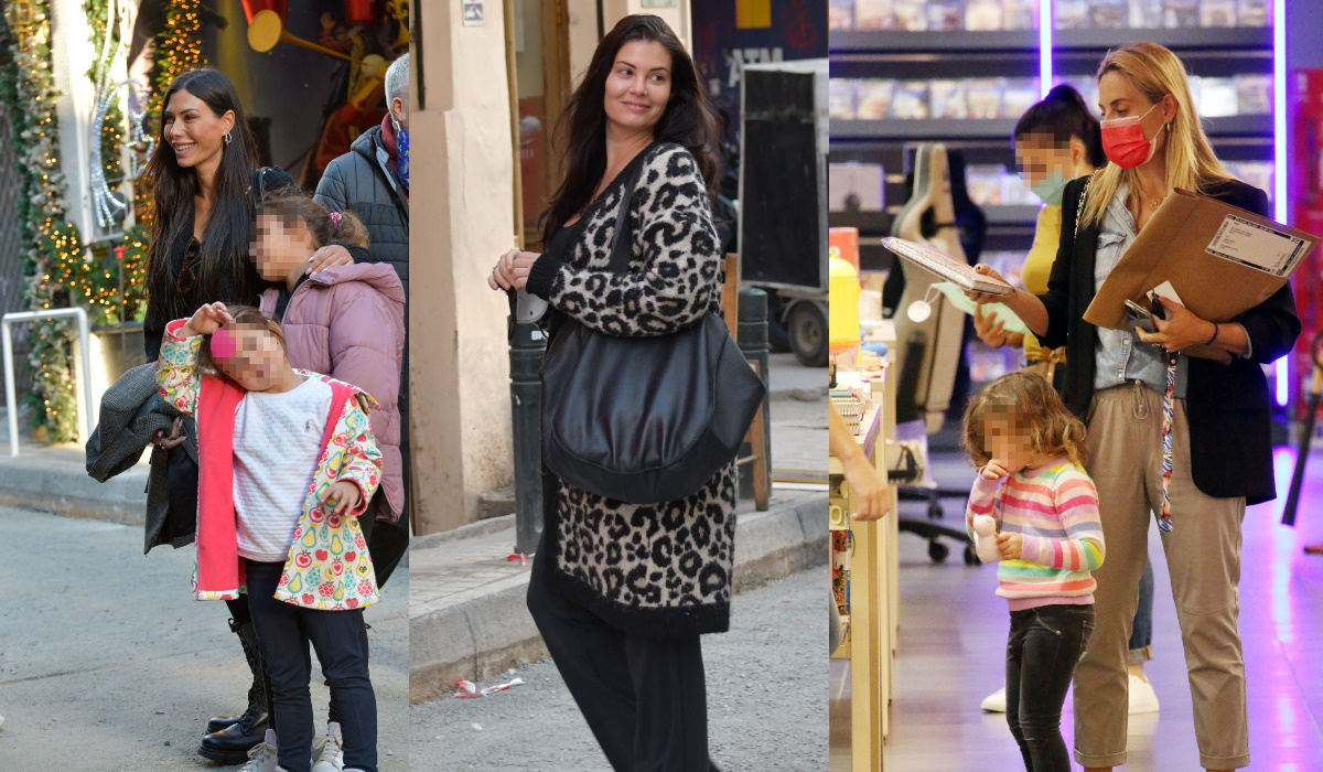 Ιωάννα Σρόιτερ – Μαρία Κορινθίου – Ελεονώρα Μελέτη: Γιορτινές βόλτες και αγορές με τις κόρες τους