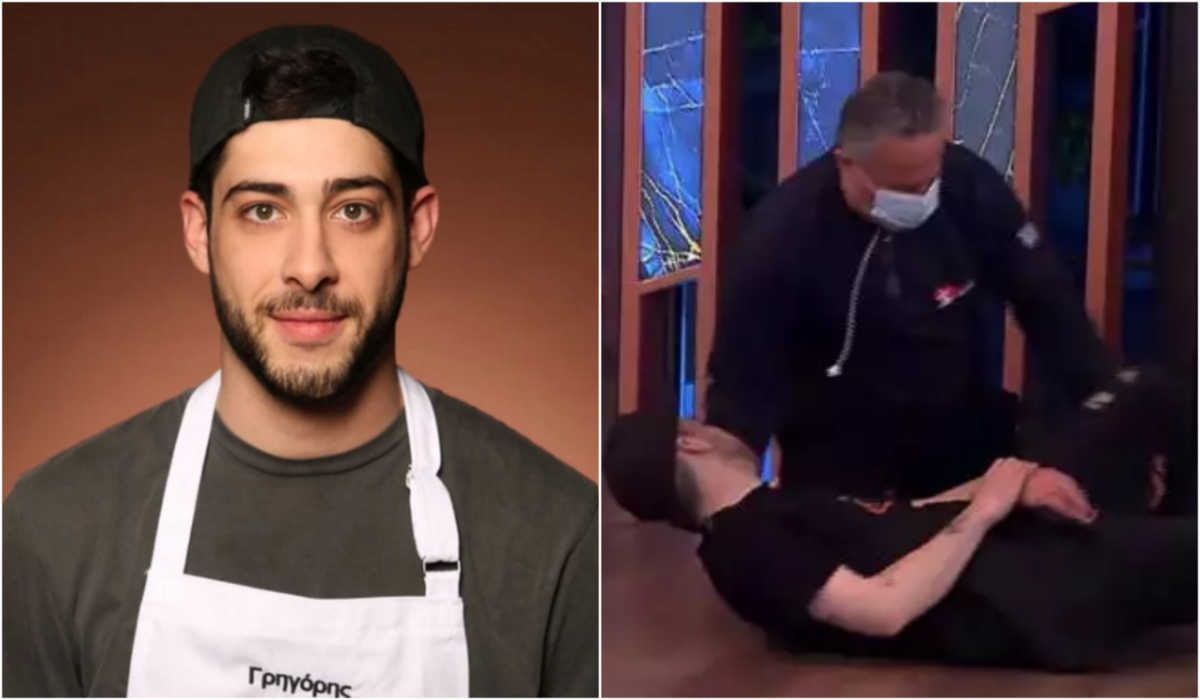 Σοκ στo MasterChef: Λιποθύμησε ο Γρηγόρης Γιαννόπουλος στα χέρια του διασώστη