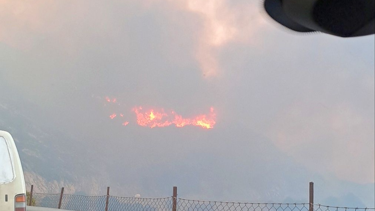 Φωτιά στη Νάξο: Προς το χωριό Κινίδαρος κατευθύνονται οι φλόγες – Δεν απειλούνται σπίτια