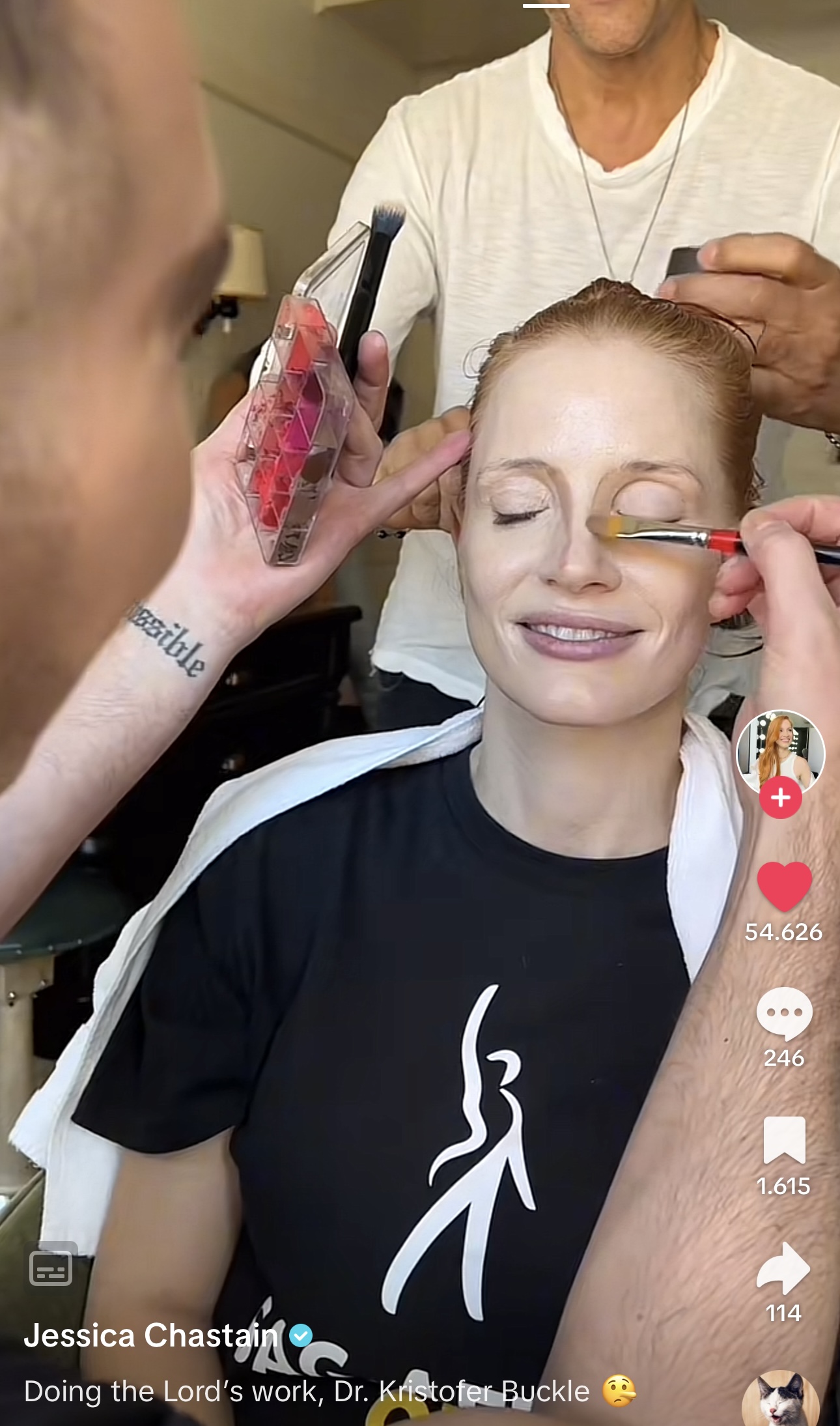 η Τζέσικα Τσάστεϊν με contouring στη μύτη