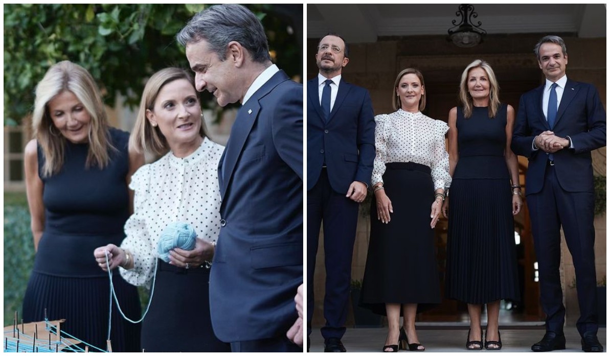 Μαρέβα Μητσοτάκη: Με κομψό dress και το πιο διαχρονικό κόσμημα, στο Προεδρικό Μέγαρο στην Κύπρο