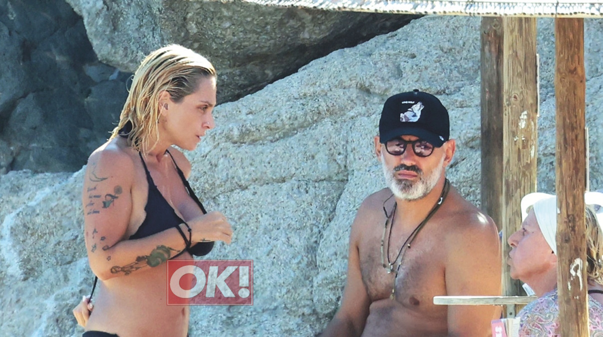 Ελεωνόρα Ζουγανέλη – Νίκος Συρίγος: Σε παραλία της Μυκόνου με τους γονείς της