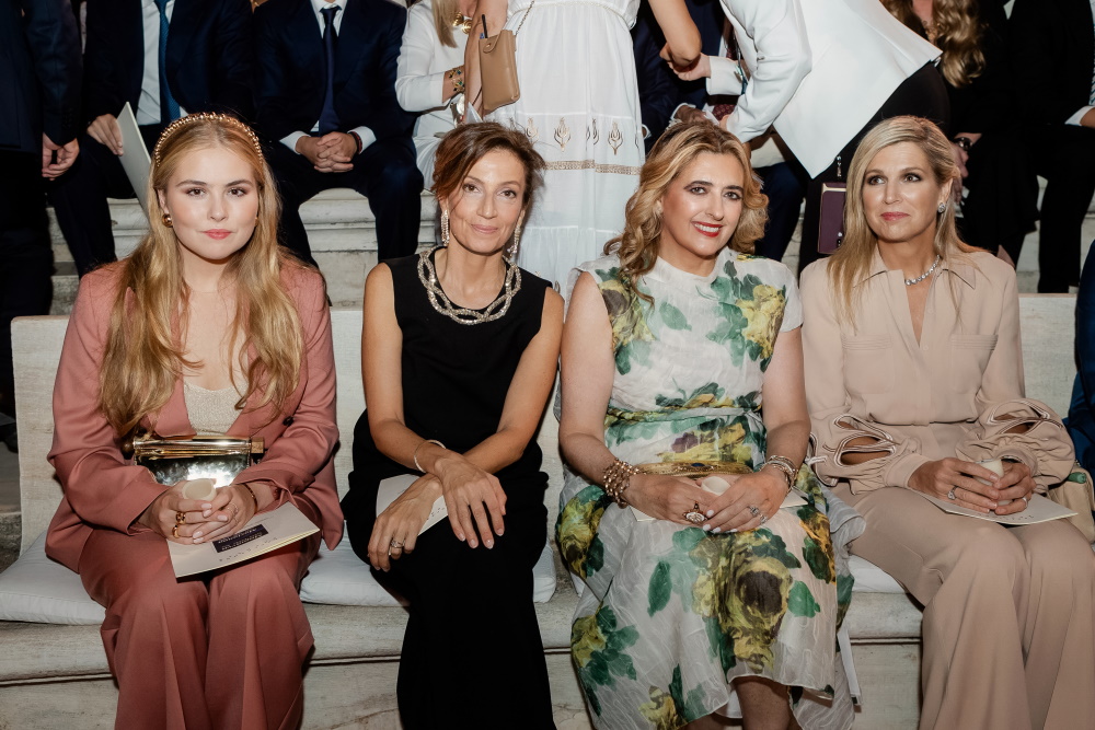 Η Πριγκίπισσα Catharina - Amalia, η Audrey Azoulay, η Χριστιάννα Βαρδινογιάννη και η Βασίλισσα Maxima.