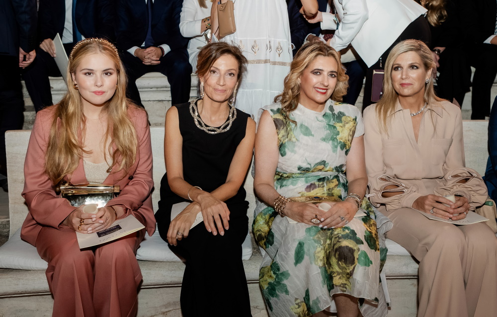Η πριγκίπισσα Αικατερίνη Αμαλία, Audrey Azoulay, Χριστιάννα Βαρδινογιάννη και η βασίλισσα της Ολλανδίας Μάξιμα.