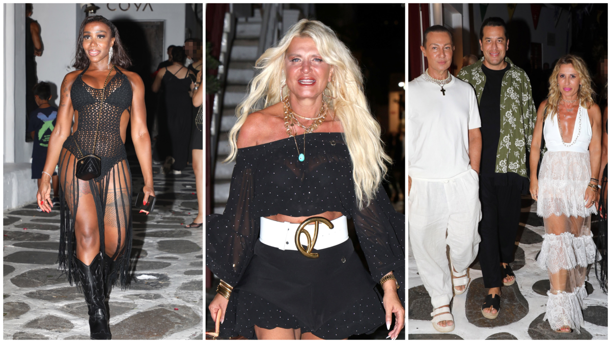 Η Μαρίνα Σταυράκη με μίνι μπαούλο Louis Vuitton στη Μύκονο – Ποιοι άλλοι celebrities βρέθηκαν στα Ματογιάννια