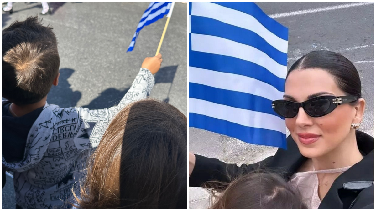 Σταματίνα Τσιμτσιλή: Με τον γιο της, Ιωάννη Εφραίμ και τη μητέρα της, Παναγιώτα, στην παρέλαση της Νάγιας και της Μαίρης Σοφού