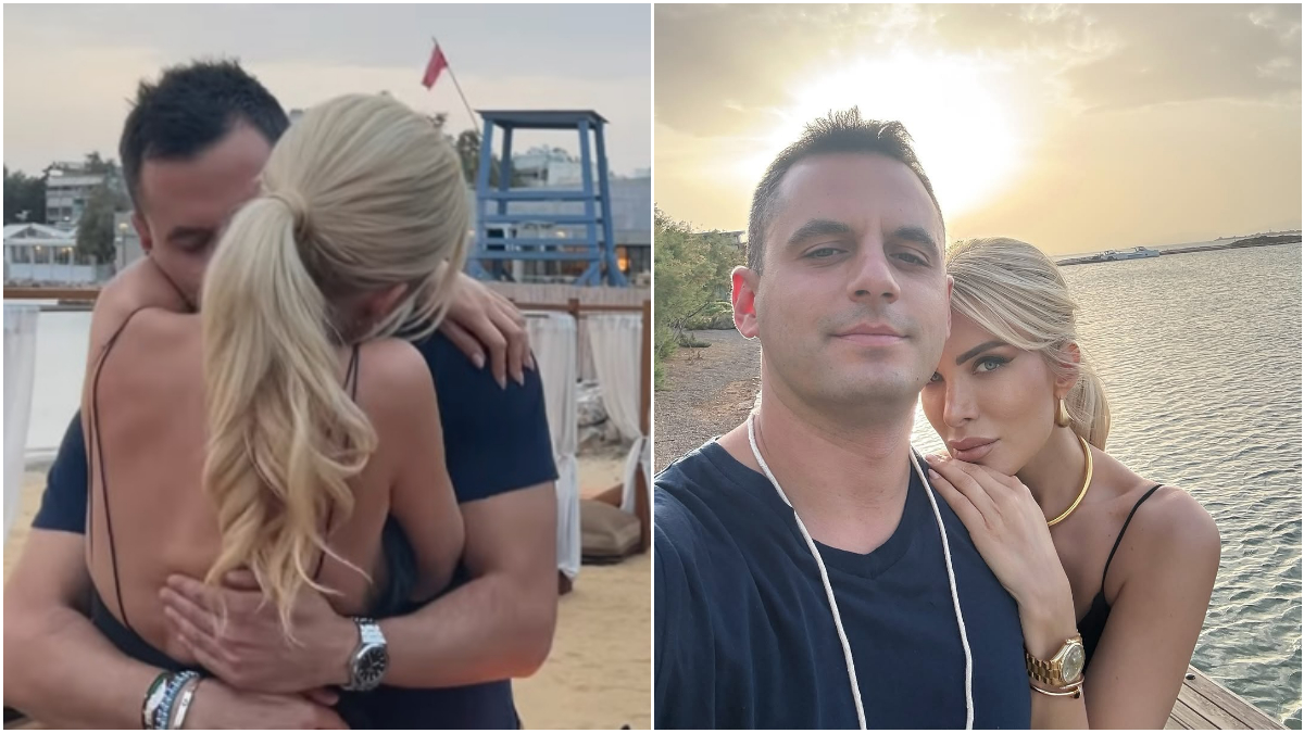 Κατερίνα Καινούργιου: Το παθιασμένο φιλί στον Παναγιώτη Κουτσούμπη για τα γενέθλια του
