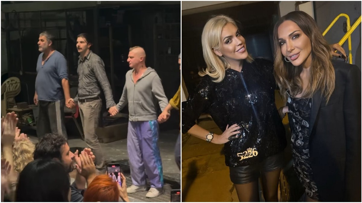Δέσποινα Βανδή: Λαμπερή εμφάνιση με στράπλες μίνι φόρεμα στην πρεμιέρα του Βασίλη Μπισμπίκη