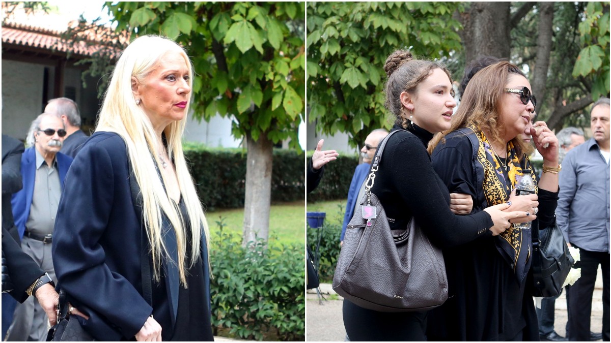 Κηδεία Γιώργου Νιάρχου: Συντετριμμένη η Μάρα Θρασυβουλίδου στην κηδεία του