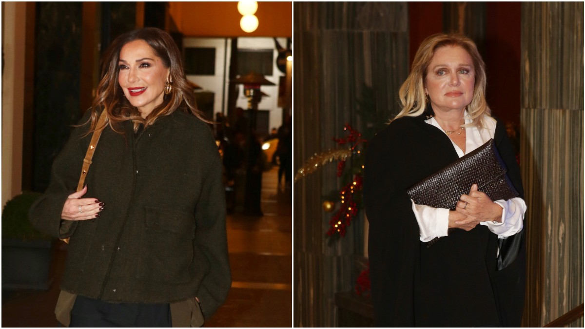 Λαμπερή βραδινή έξοδος για την Δέσποινα Βανδή και την Μαρία Καβογιάννη στο θέατρο