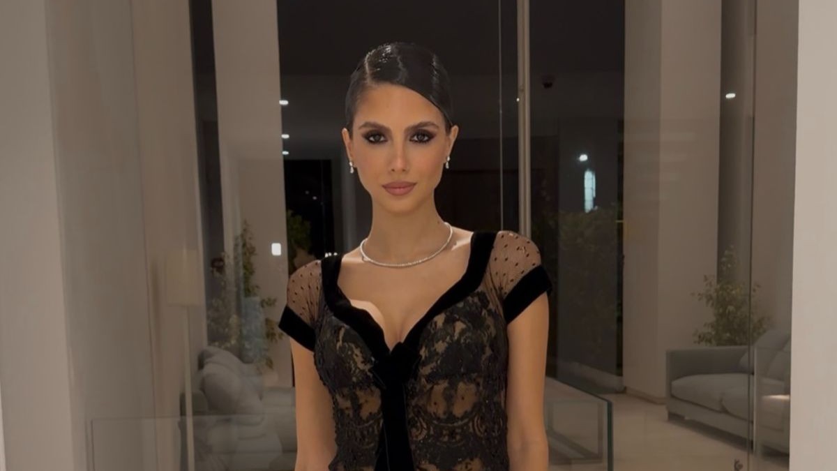 Αλεξάνδρα Νίκα: Elegant black lace εμφάνιση σε γάμο με δημιουργία Celia Kritharioti