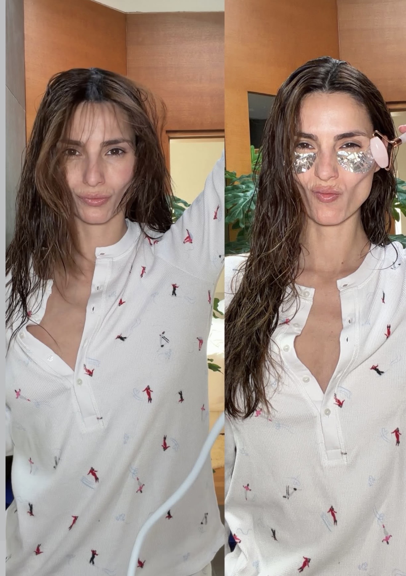 Η Ηλιάνα Παπαγεωργίου με jade roller 