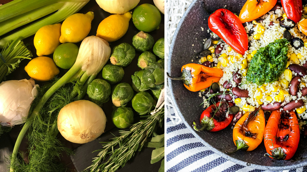 Ανοιξιάτικη κουσκούς σαλάτα με λαχανικά και φέτα