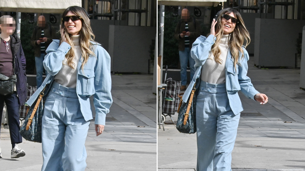 Αθηνά Οικονομάκου: Με ανοιξιάτικο denim look στο κέντρο