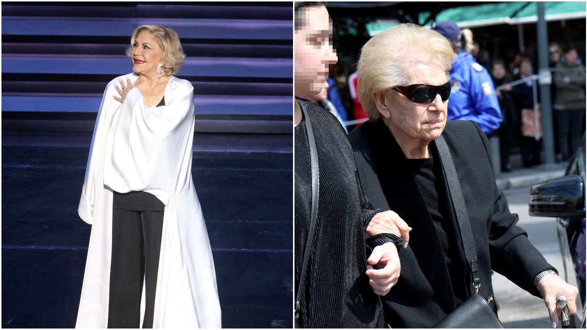 Κηδεία Μαρινέλλας: Υποβασταζόμενη κατέφθασε στη Μητρόπολη, η αδερφή της, Λούλα Γρηγοριάδη