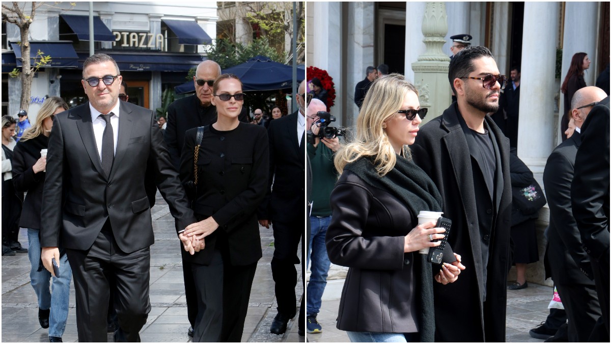 Κηδεία Μαρινέλλας: Συντετριμμένος ο Αντώνης Ρέμος και ο Χρήστος Μάστορας στη Μητρόπολη Αθηνών