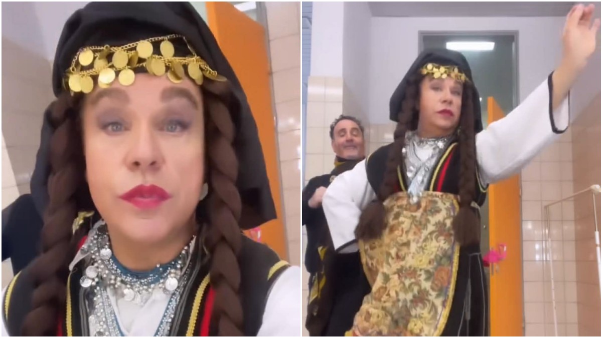 Τρύφωνας Σαμαράς: Ντύθηκε «βλαχοπούλα» και ετοιμάζεται να «μαγέψει» τους τηλεθατές στο αυριανό J2US