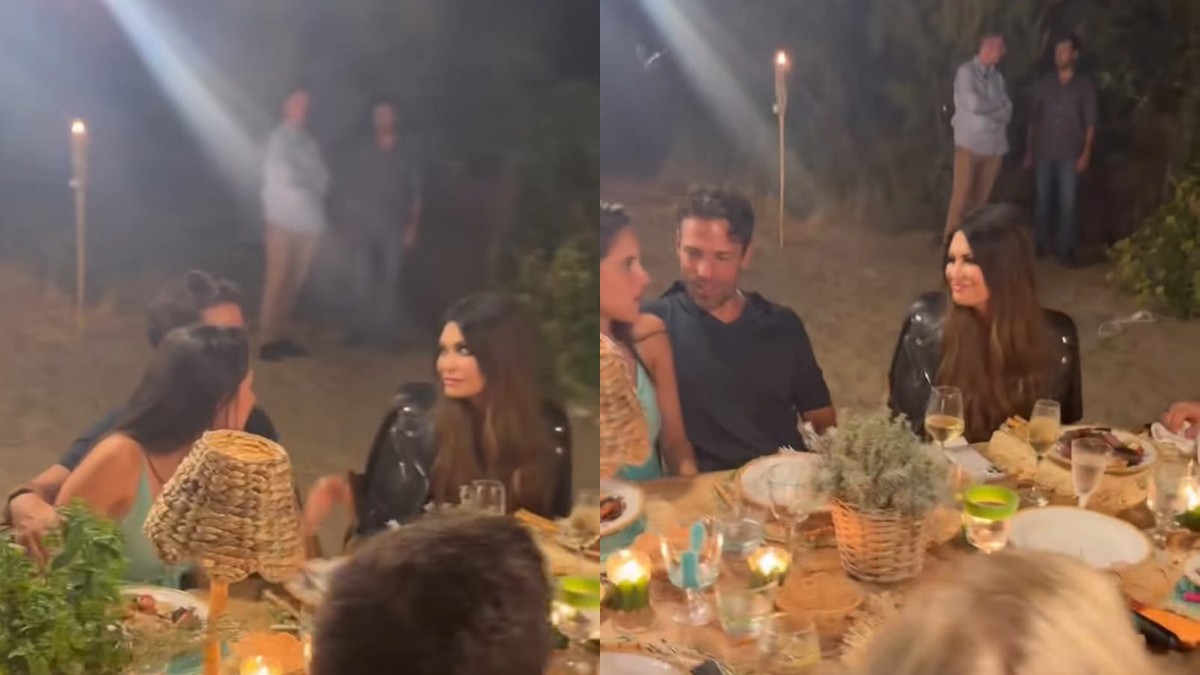 Το λαμπερό τραπέζι της Σίλιας Κριθαριώτη στην Ίο: Κωνσταντίνος Αργυρός, Αλεξάνδρα Νίκα και Κίμπερλι Γκιλφόιλ δείπνησαν μαζί