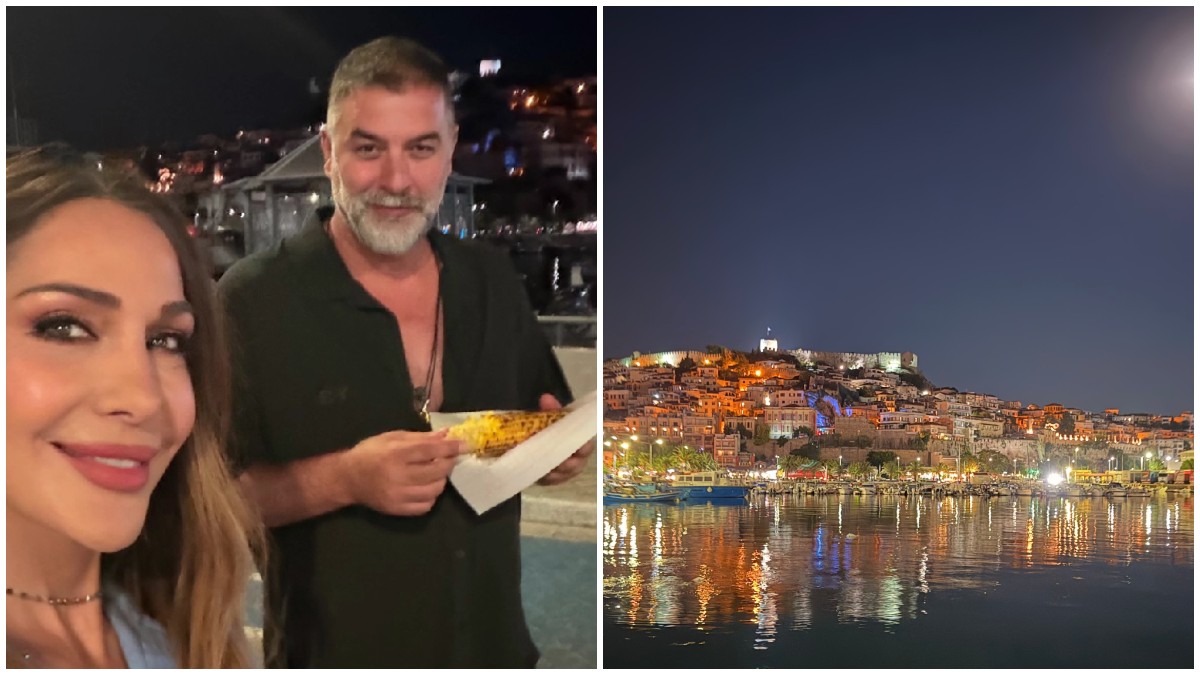 Δέσποινα Βανδή – Βασίλης Μπισμπίκης: Βραδινή βόλτα στην Καβάλα με ψητό καλαμπόκι στο χέρι